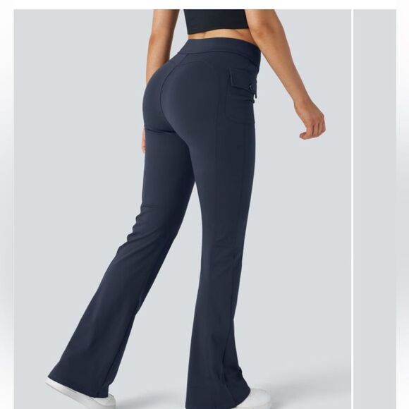 Halara High Waisted Side Flap Pocket Flare Casual Cargo Pants size small - Picture 2 of 11